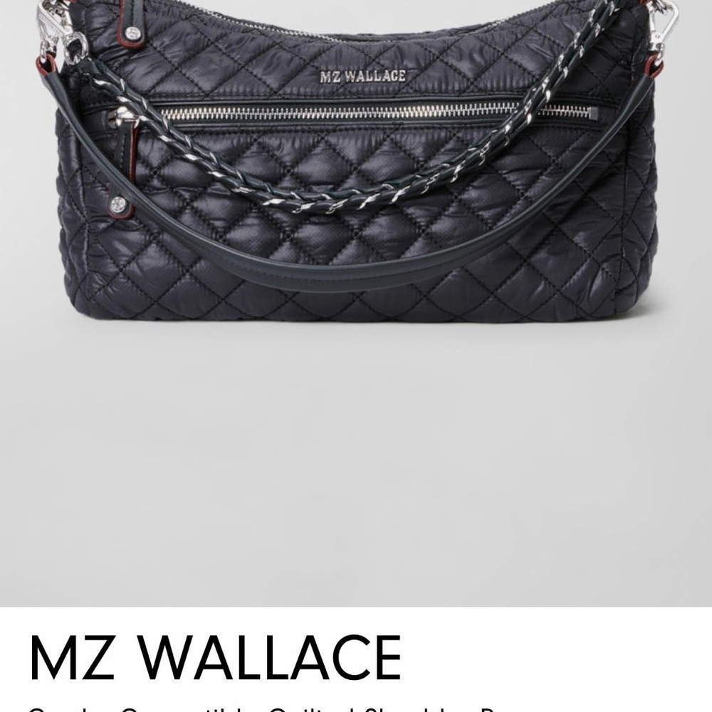 MZ Wallace Crosby Black Quilted Convertible Shoulder Bag